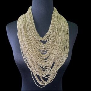 Champagne Gold Multistrand Seed Bead Necklace